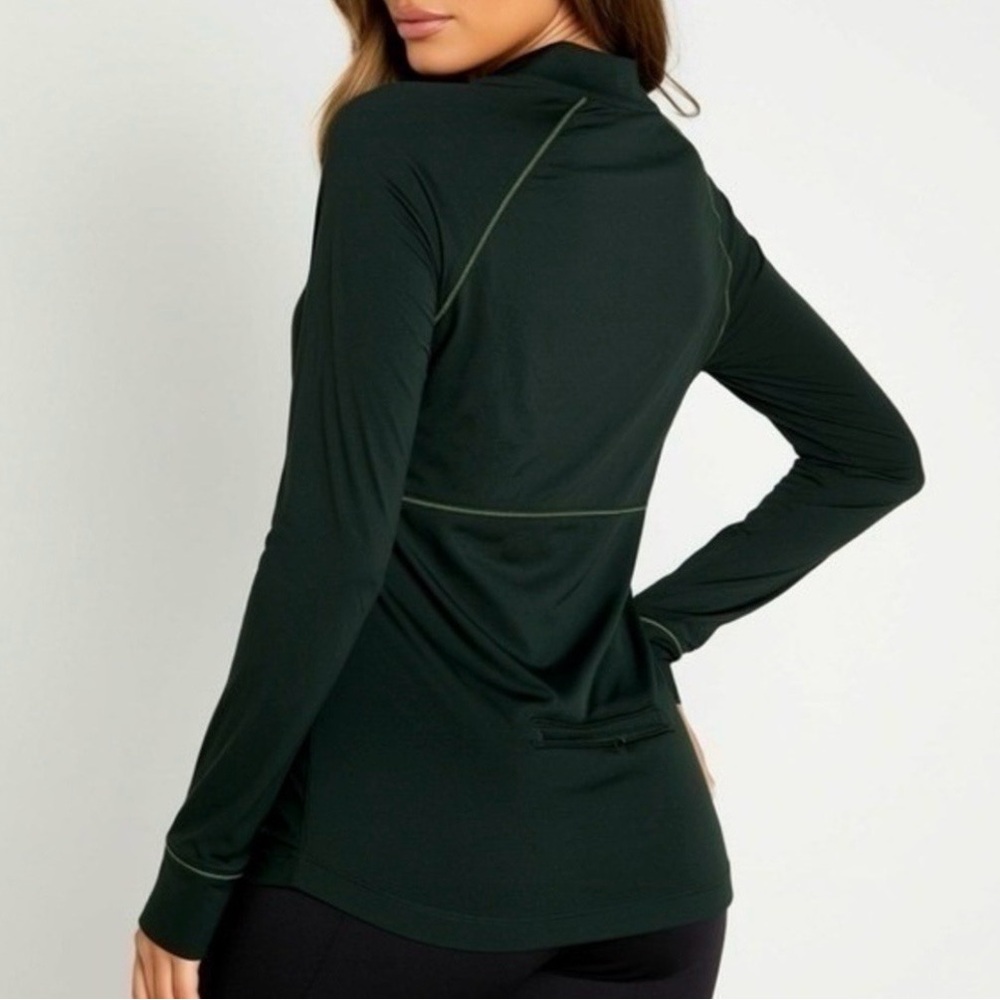 Levelwear Quarter Zip Pullover Dark Green Pocket Athletic Jacket Size Small‎